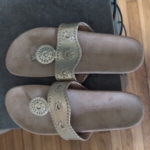 Jack Rogers Gold Slide Sandals